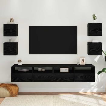 ARDEBO.de - Wandmontiertes TV-Regal 4 stk. Schwarz Eichen-Optik