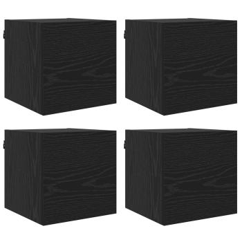 Wandmontiertes TV-Regal 4 stk. Schwarz Eichen-Optik