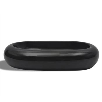 Keramik Waschbecken schwarz oval