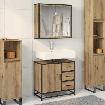 ARDEBO.de - Badezimmermöbel-Set 2 stk. Artisan-Eiche 65 x 33 x 60 cm