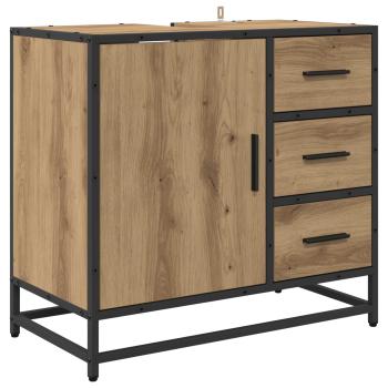Badezimmermöbel-Set 2 stk. Artisan-Eiche 65 x 33 x 60 cm