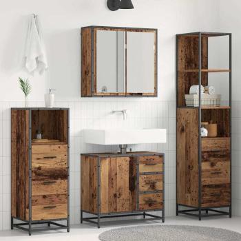 ARDEBO.de - Badezimmermöbel-Set 4 Stk. Altholz Holzwerkstoff