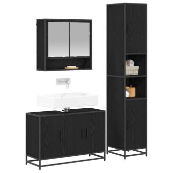 Badezimmermöbel-Set 3 stk. Altholz 90 x 33 x 60 cm