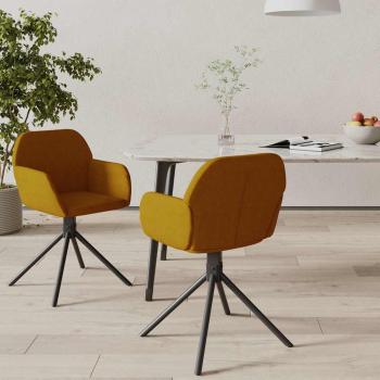 ARDEBO.de - Esszimmerstühle 2 Stk. Drehbar Braun Samt