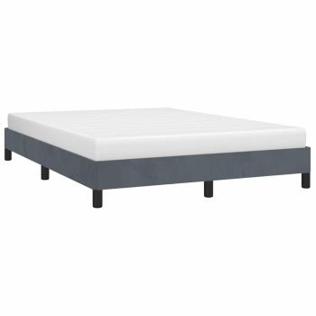 ARDEBO.de - Bettgestell ohne Matratze Dunkelgrau 152x203 cm Queen-Size Samt