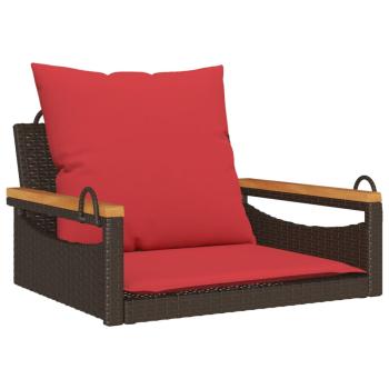 Hängesessel mit Kissen Braun 63x62x40 cm Poly Rattan