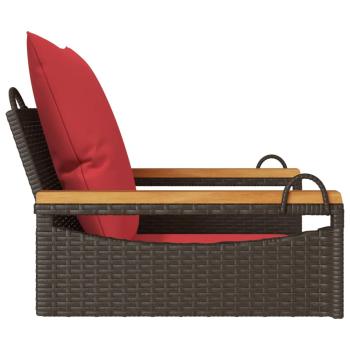Hängesessel mit Kissen Braun 63x62x40 cm Poly Rattan