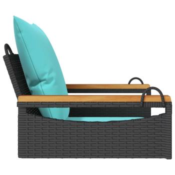 Hängesessel mit Kissen Schwarz 63x62x40 cm Poly Rattan
