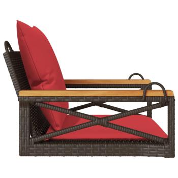 Hängesessel mit Kissen Braun 63x62x40 cm Poly Rattan