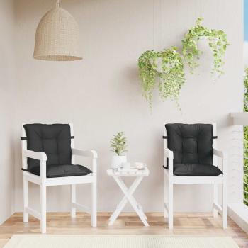 ARDEBO.de - Niedriglehner Stuhlkissen Set 2 stk. Polyester Melange Schwarz