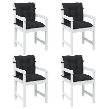 Niedriglehner Stuhlkissen Set 4 stk. Polyester Melange Schwarz