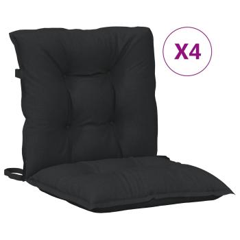 Niedriglehner Stuhlkissen Set 4 stk. Polyester Melange Schwarz