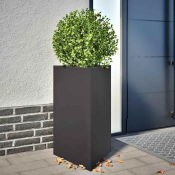 ARDEBO.de - Pflanzkübel 2 Stk. Schwarz Dreieckig 50x43x75 cm Stahl