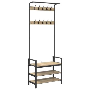 Garderobenständer Sonoma-Eiche 75 x 34 x 184 cm Holzwerkstoff