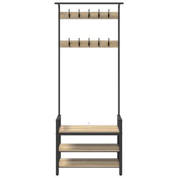 Garderobenständer Sonoma-Eiche 75 x 34 x 184 cm Holzwerkstoff
