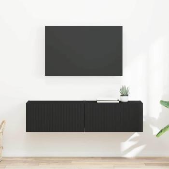ARDEBO.de - TV-Wandschrank 2 stk. Schwarz Holzwerkstoff
