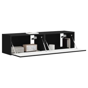 TV-Wandschrank 2 stk. Schwarz Holzwerkstoff