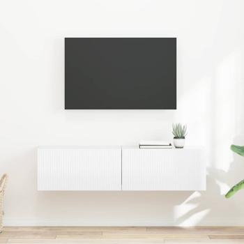 ARDEBO.de - TV-Wandschrank 2 stk. Glänzend Weiß Holzwerkstoff