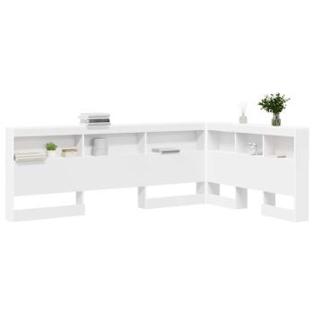 Aufbewahrungskopfteil mit Regal Weiß 120 cm Holzwerkstoff