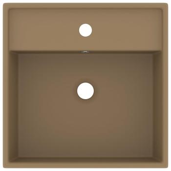 Luxus-Waschbecken Überlauf Quadratisch Matt Creme 41x41 cm