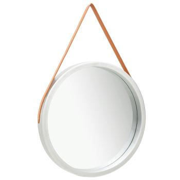 Wandspiegel mit Gürtel 60 cm Silbern