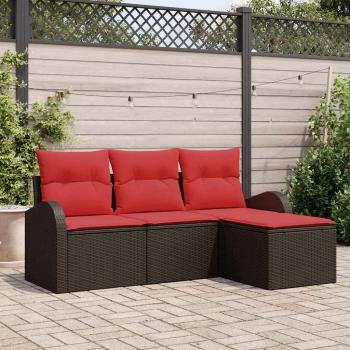 ARDEBO.de - Gartensofa-set Braun Poly-Rattan