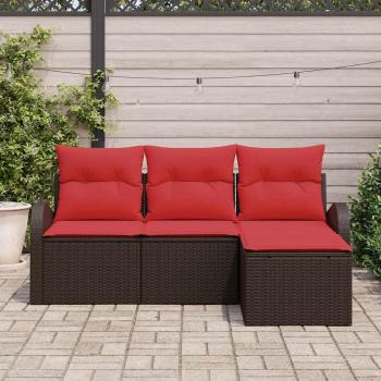 Gartensofa-set Braun Poly-Rattan