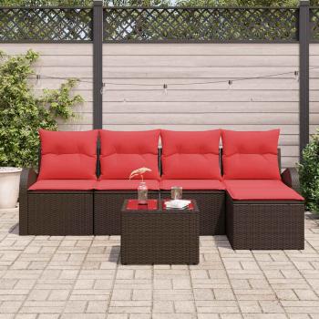 Gartensofa-set Braun Poly-Rattan