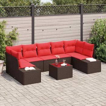 ARDEBO.de - Sofa Set 8 stk. Braun [Synthetisch]: Poly Rattan