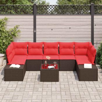 Sofa Set 8 stk. Braun [Synthetisch]: Poly Rattan
