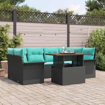 ARDEBO.de - Garten-Sofa-Set mit Kissen 7 pcs Schwarz und blau
