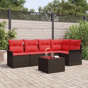 ARDEBO.de - Gartensofa-set 6 stk. Braun Poly-Rattan