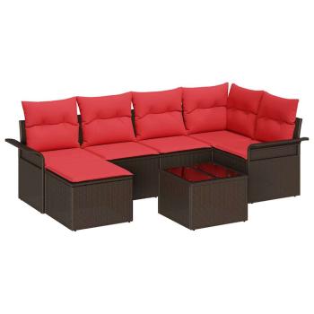 Gartensofa-set 7 stk. Braun Poly-Rattan