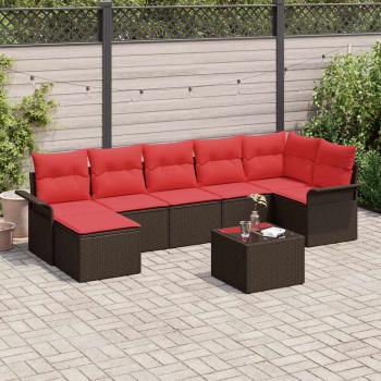 ARDEBO.de - Gartensofa-set 8 stk. Braun Poly-Rattan