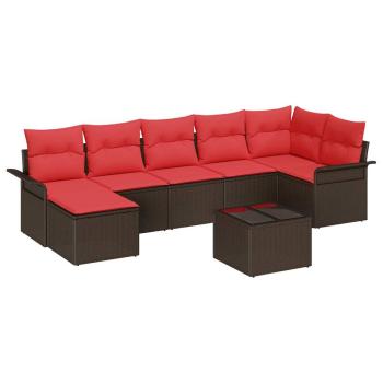 Gartensofa-set 8 stk. Braun Poly-Rattan