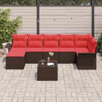 Gartensofa-set 8 stk. Braun Poly-Rattan