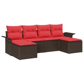 Gartensofa-set 6 stk. Braun Poly Rattan
