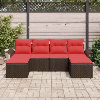 Gartensofa-set 6 stk. Braun Poly Rattan