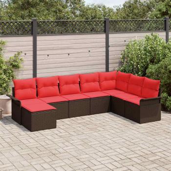 ARDEBO.de - Gartensofa-set 8 stk. Beige Poly Rattan