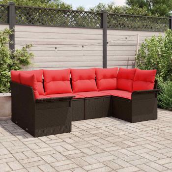 ARDEBO.de - Garten-Sofa-Set 6 stk. Braun Poly Rattan