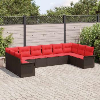 Gartensofa-set 10 stk. Beige Poly-Rattan