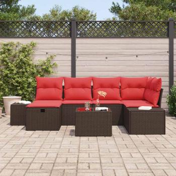 Gartensofa-set 7 stk. Braun Poly-Rattan