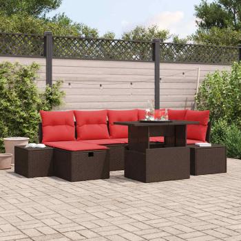 ARDEBO.de - Gartensofa-set 7 stk. Poly-Rattan