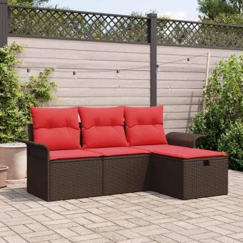 ARDEBO.de - Gartensofa-set 4 stk. Poly Rattan