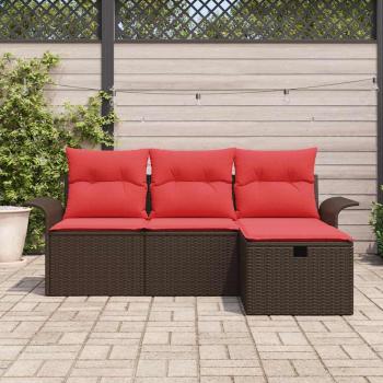 Gartensofa-set 4 stk. Poly Rattan