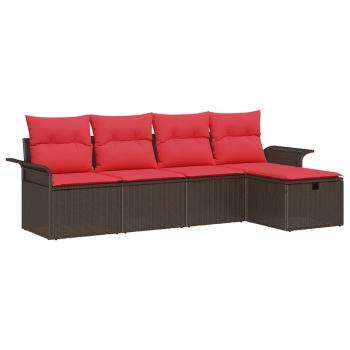 Gartensofa-set 5 stk. Poly Rattan