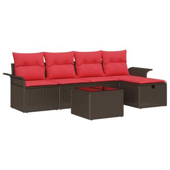 Gartensofa-set 6 stk. Poly Rattan