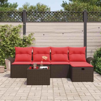 Gartensofa-set 6 stk. Poly Rattan