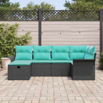 Gartensofa-set 6 Stk. Poly Rattan