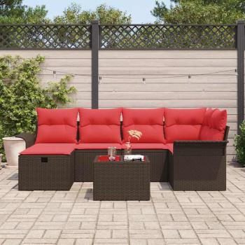 Gartensofa-set 7 stk. Poly Rattan